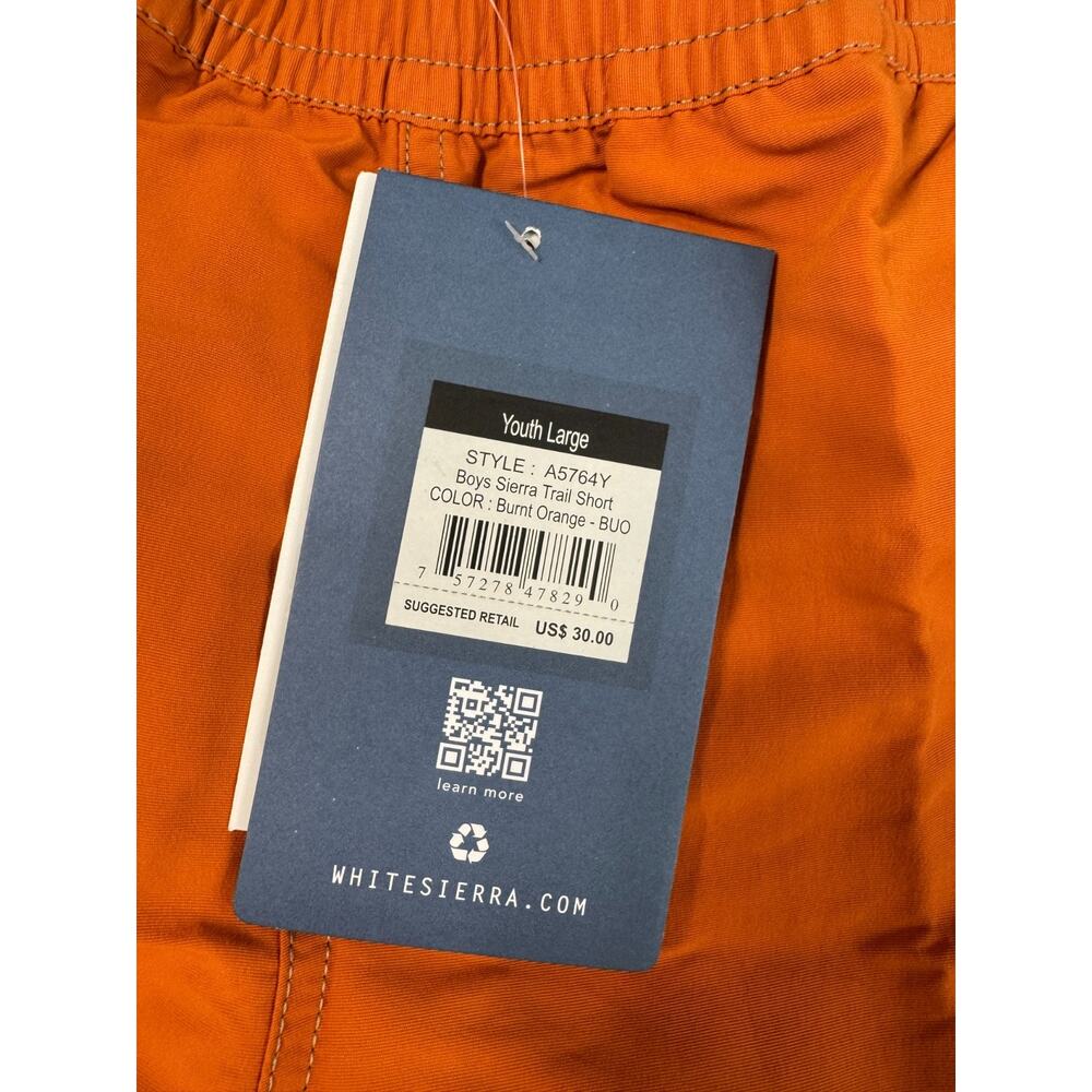 White Sierra Boys Sierra Trail Short Youth Large Burnt Orange NWT - Picture 3 of 4